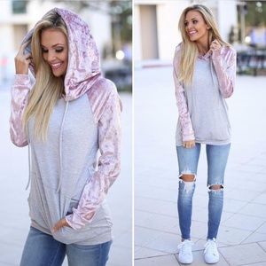 All The Feels Hoodie - Heather Grey & Blush